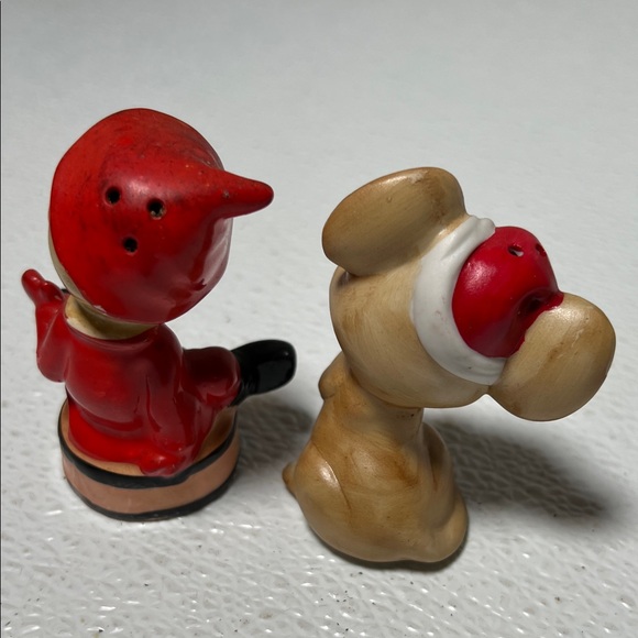 Vintage Cute Elf and Mouse Figurine Salt and Pepper Shakers  Very Old - Picture 3 of 6